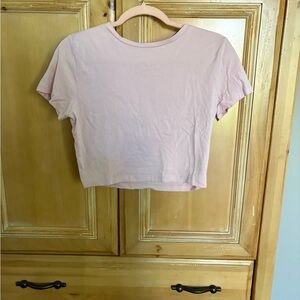Wild Fable Cropped Short Sleeve Tee – Light Pink | Size Large
